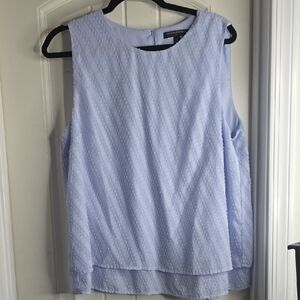 Banana Republic Light Blue Textured Sleeveless Blouse